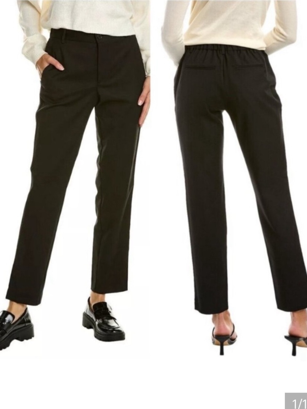 NWT Zadig & Voltaire Black Pomelo Wool Straight-Leg Women's Trousers size 34
